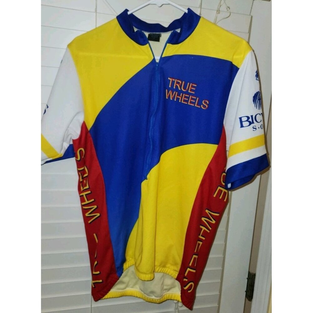 PYRO APPAREL TRUE WHEELS Cycling Jersey Size XL Men's preowned 1/2 zip